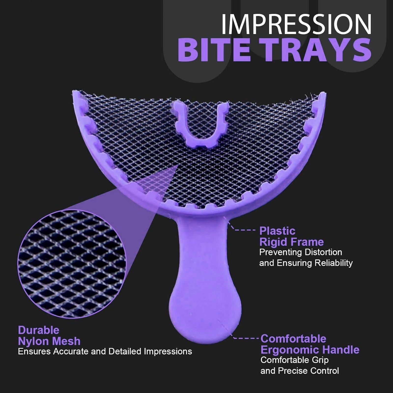Dental Impression Bite Registration Triple Trays – Anterior(35 Pcs/Bag)