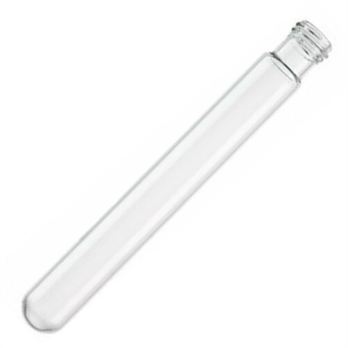 12x75mm, Threaded Glass Test Tubes, Flat, 5ml, Karter Sci 227M2 (Pack 25)