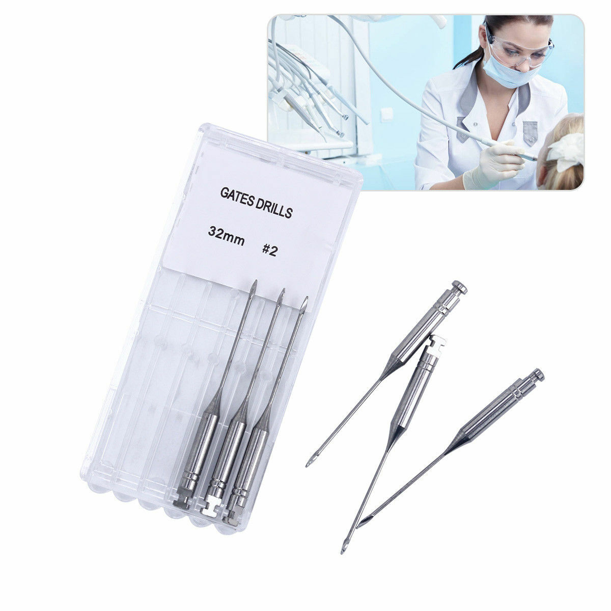 Dental Endodontic Engine Use Gates Drills Glidden Bur Stainless Steel 28/32mm