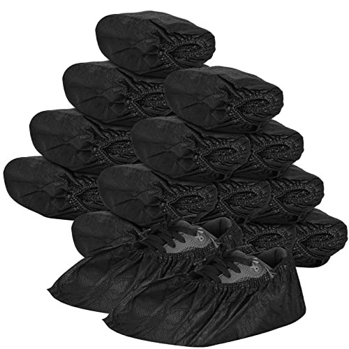 Shoe Covers Disposable 200Pack(100Pairs) Thicker Black Shoe Booties Cover Non