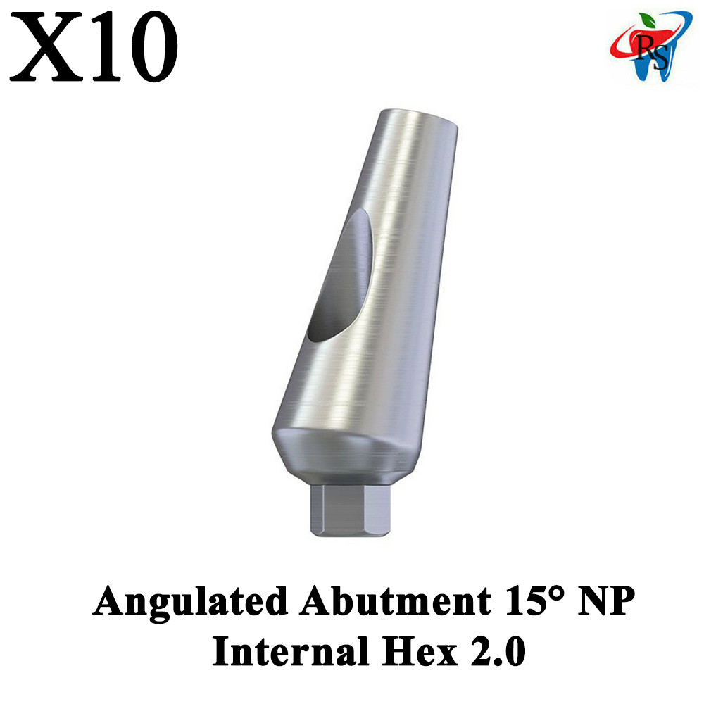 10pcs Prosthetic Angulated Abutment 15° NP Internal Hex 2.0 Titanium Dental Lab