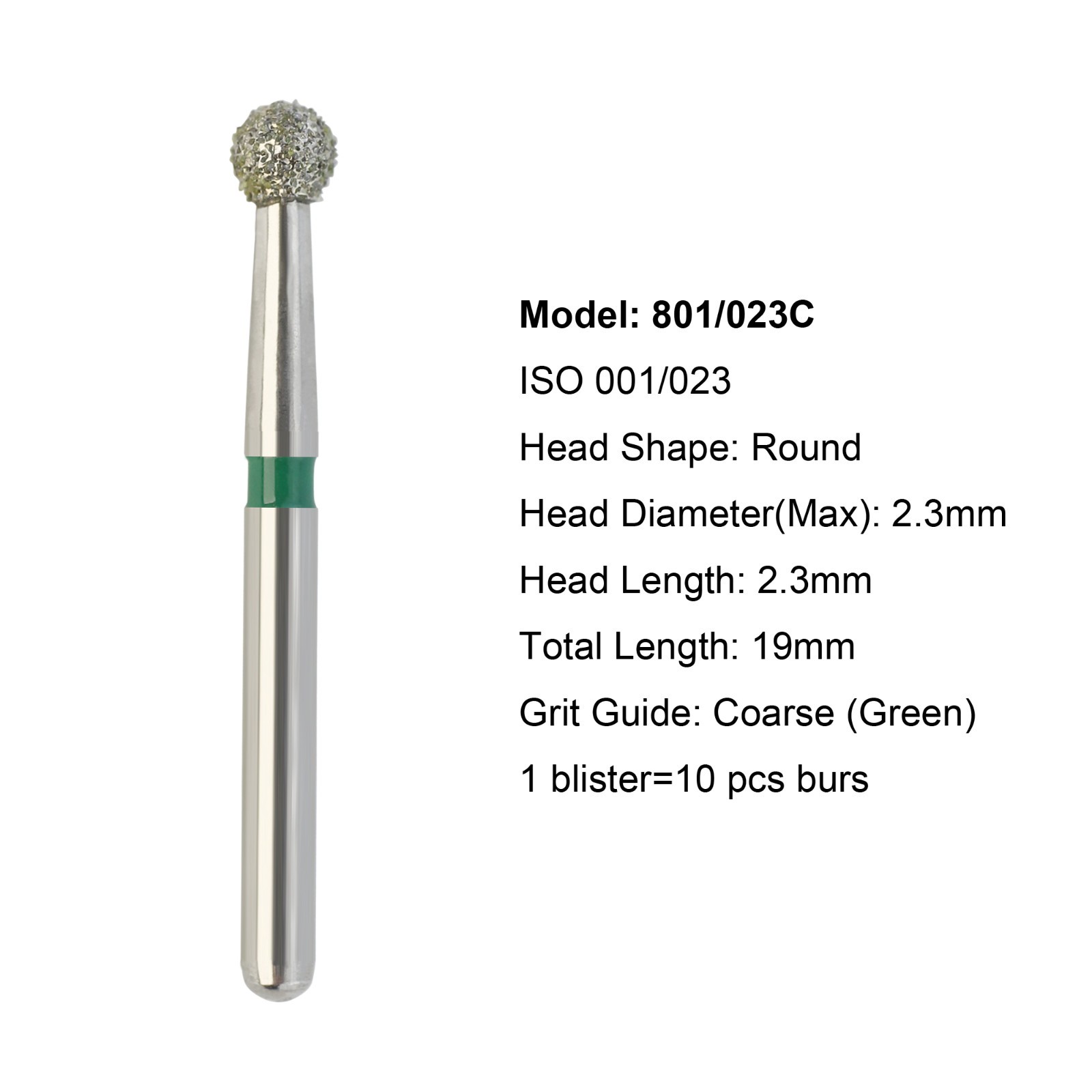 Diamond Dental Burs 856 379 801 FG Round End Taper Football Barrel Pear Flame