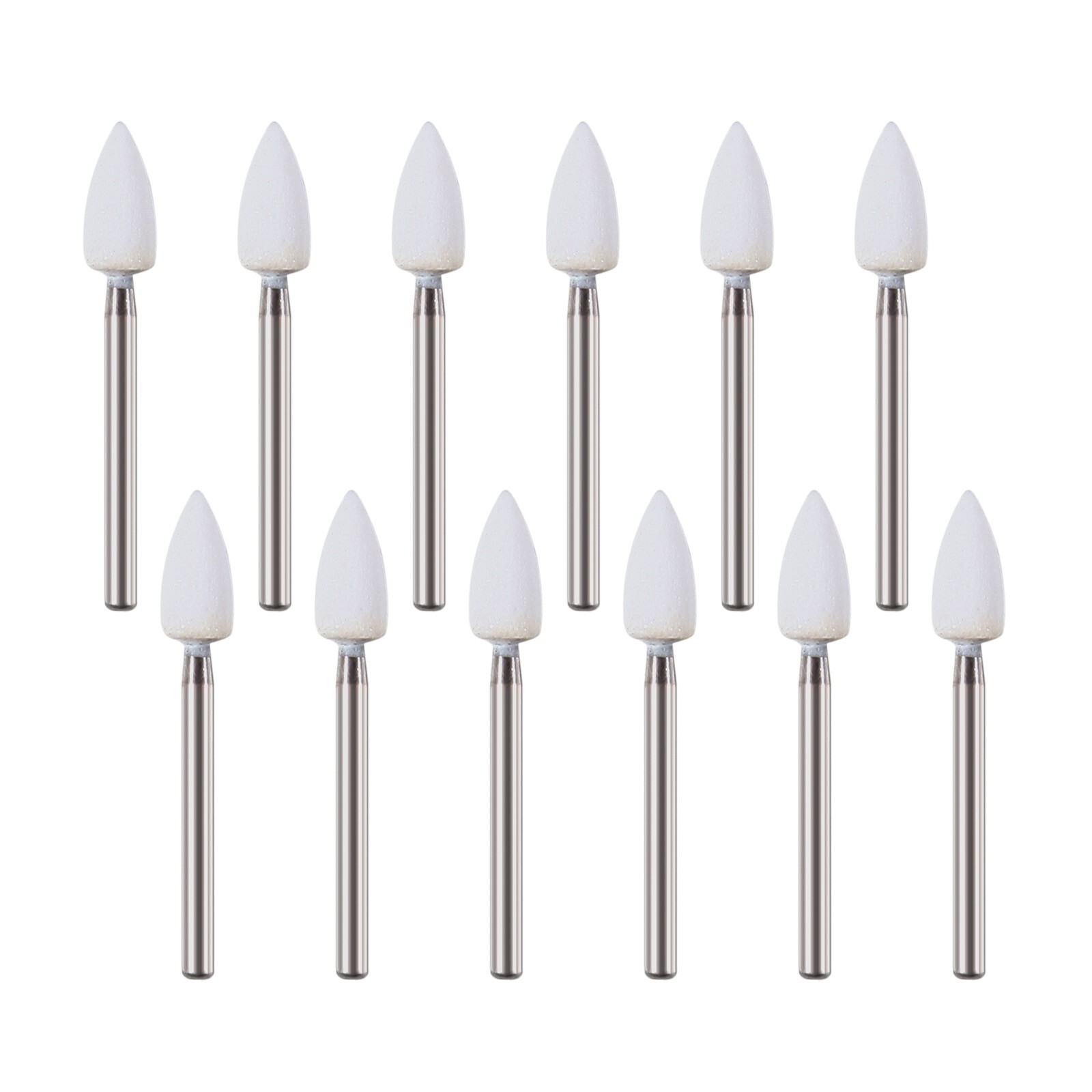 Dental Flame White Stone Polishing FG Burs FL2 Abrasion Point Bur 12Pcs/Pack
