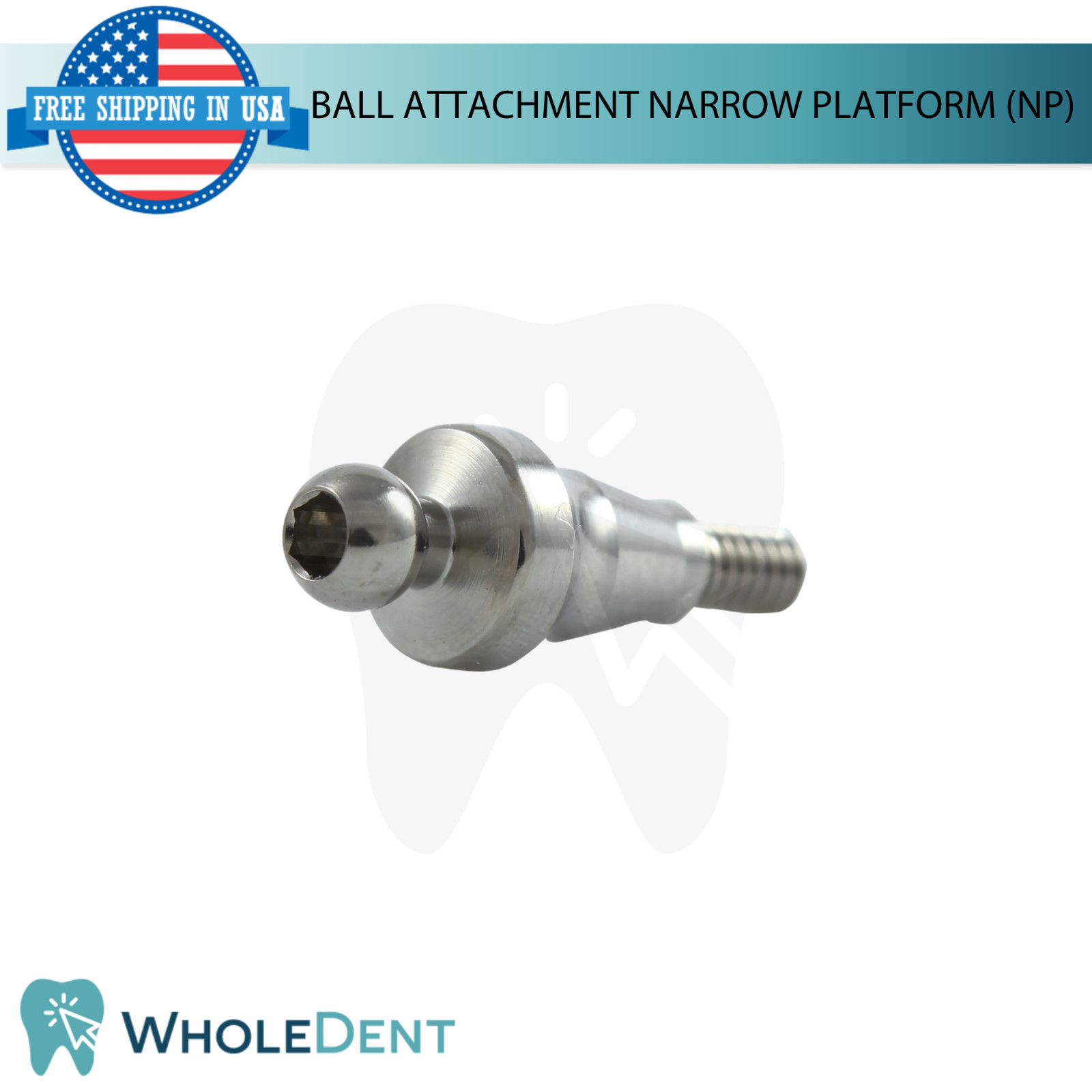 Straight Ball Attachment Narrow Platform Ø3.8mm Conical Hex 2.25mm System