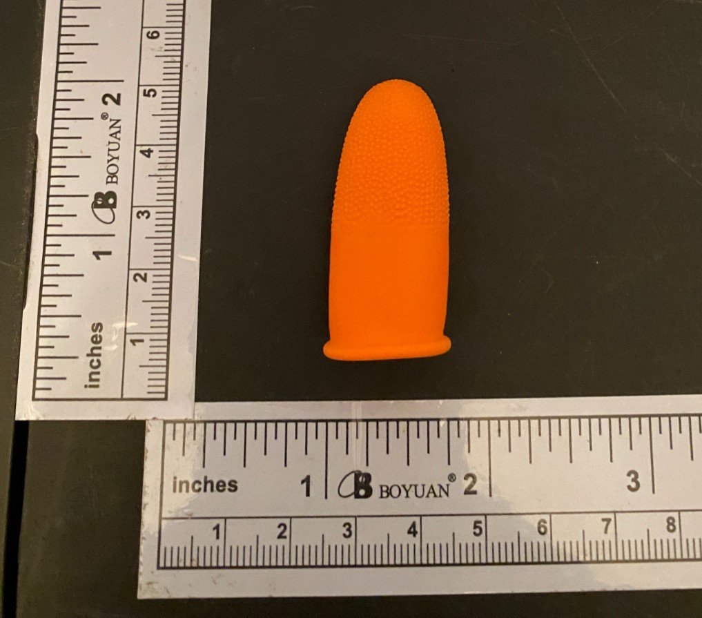 1pc Anti-Slip Finger Cot Orange Textured Latex Rubber Fingertip Protector Sewing