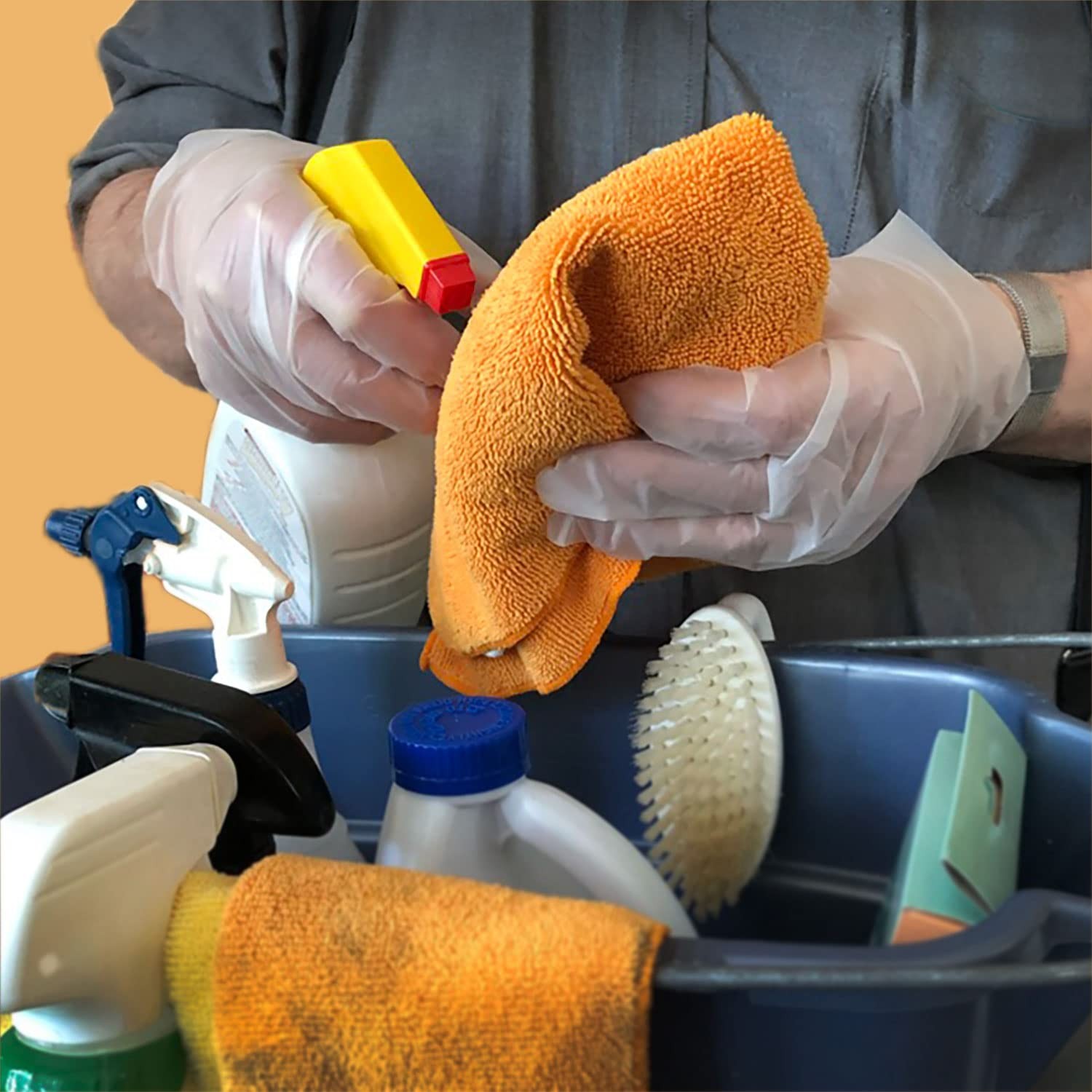 Disposable Gloves – Stretch Poly Tough Cleaning Gloves – Non Latex – Clear Ni…