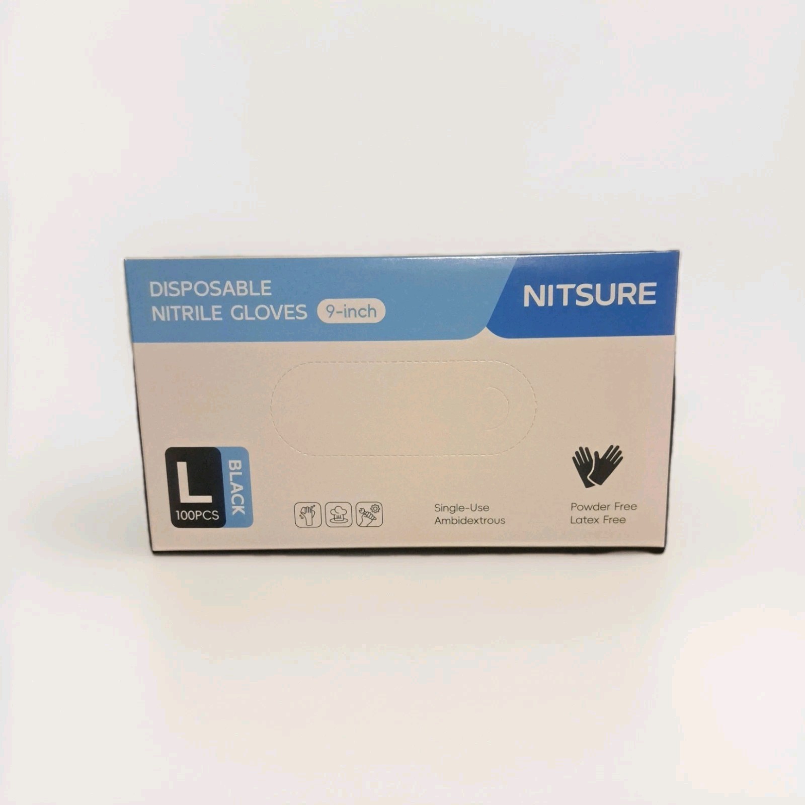 Nitrile Gloves, 100 Pcs Disposable Black Nitrile Gloves Large, Cleaning Gloves f