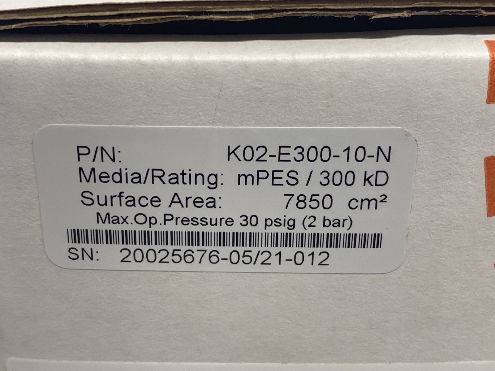 REPLIGEN KrosFlo Hollow Fiber Filter Module 20cm 300kD 1mmID mPES K02-E300-10N