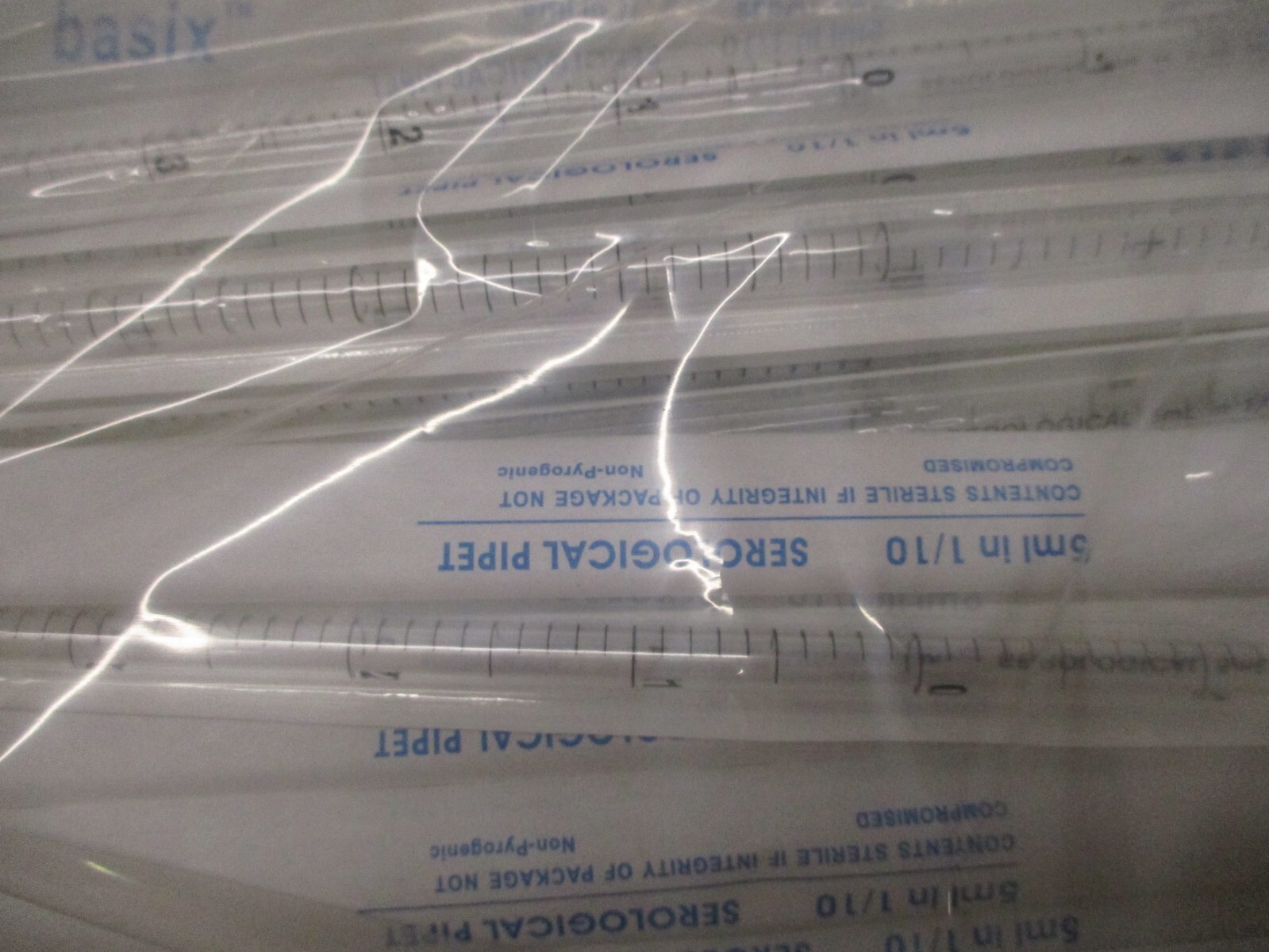 CASE OF 150 FISHER SCIENTIFIC 14-955-233 BASIX SEROLOGICAL PIPET 5ml STERLIE