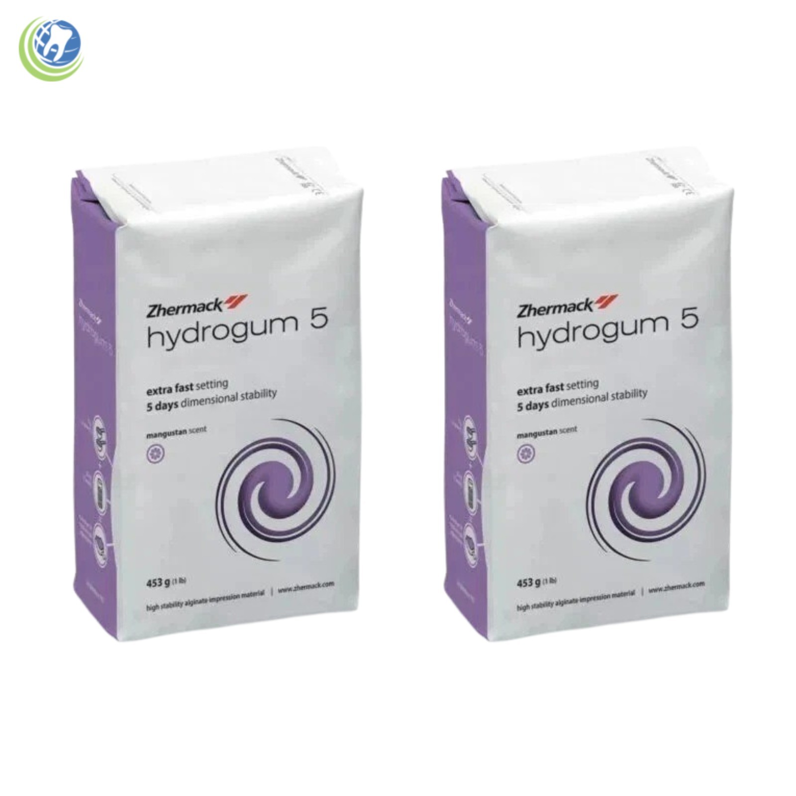 2 x Zhermack Hydrogum 5 Dental Impression Alginate Extra Fast Set 1 lb. C302070