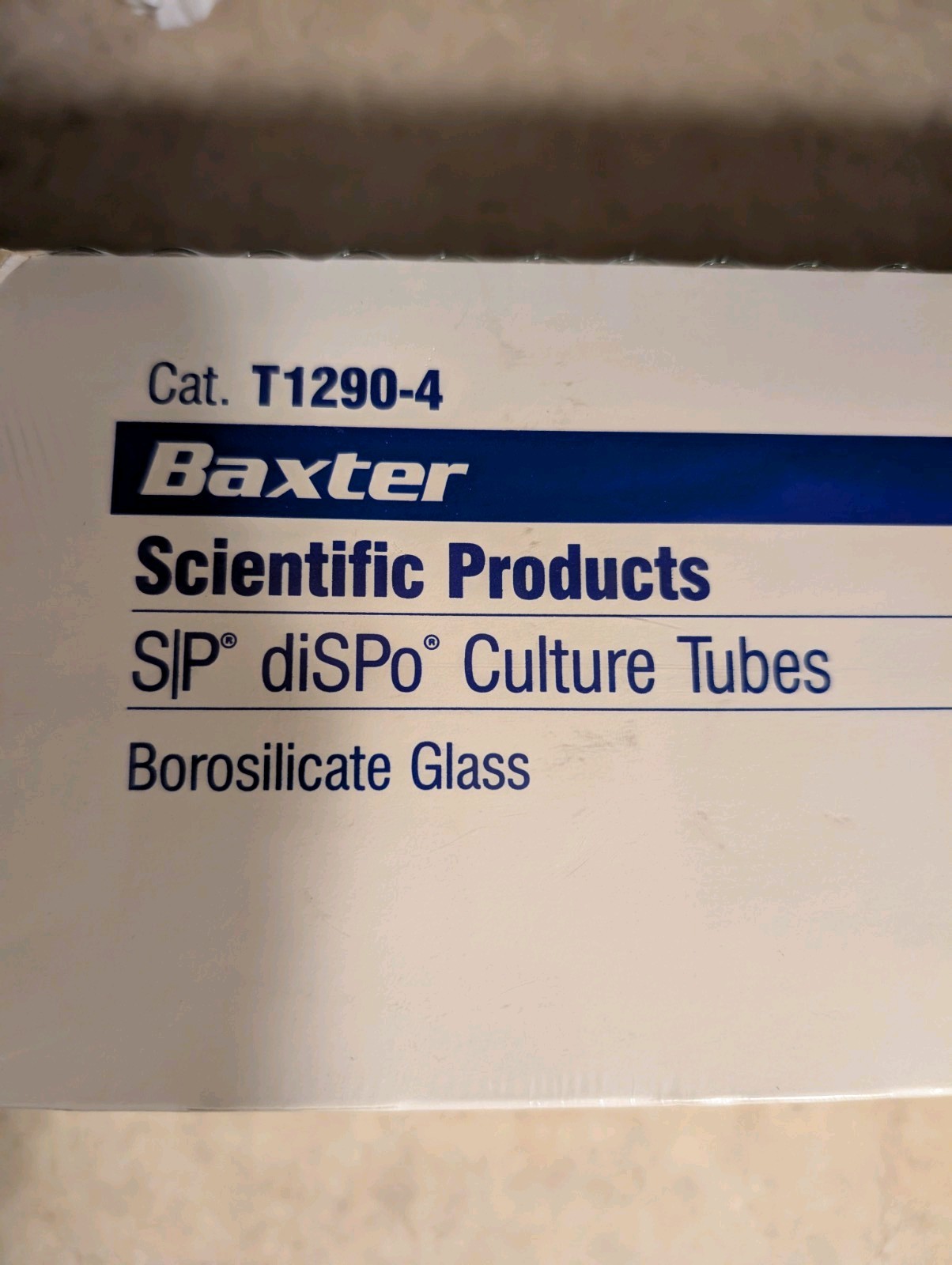 Baxter Scientific T1290-4 diSPo Culture Tubes 13x100mm Borosilicate Glass Lab