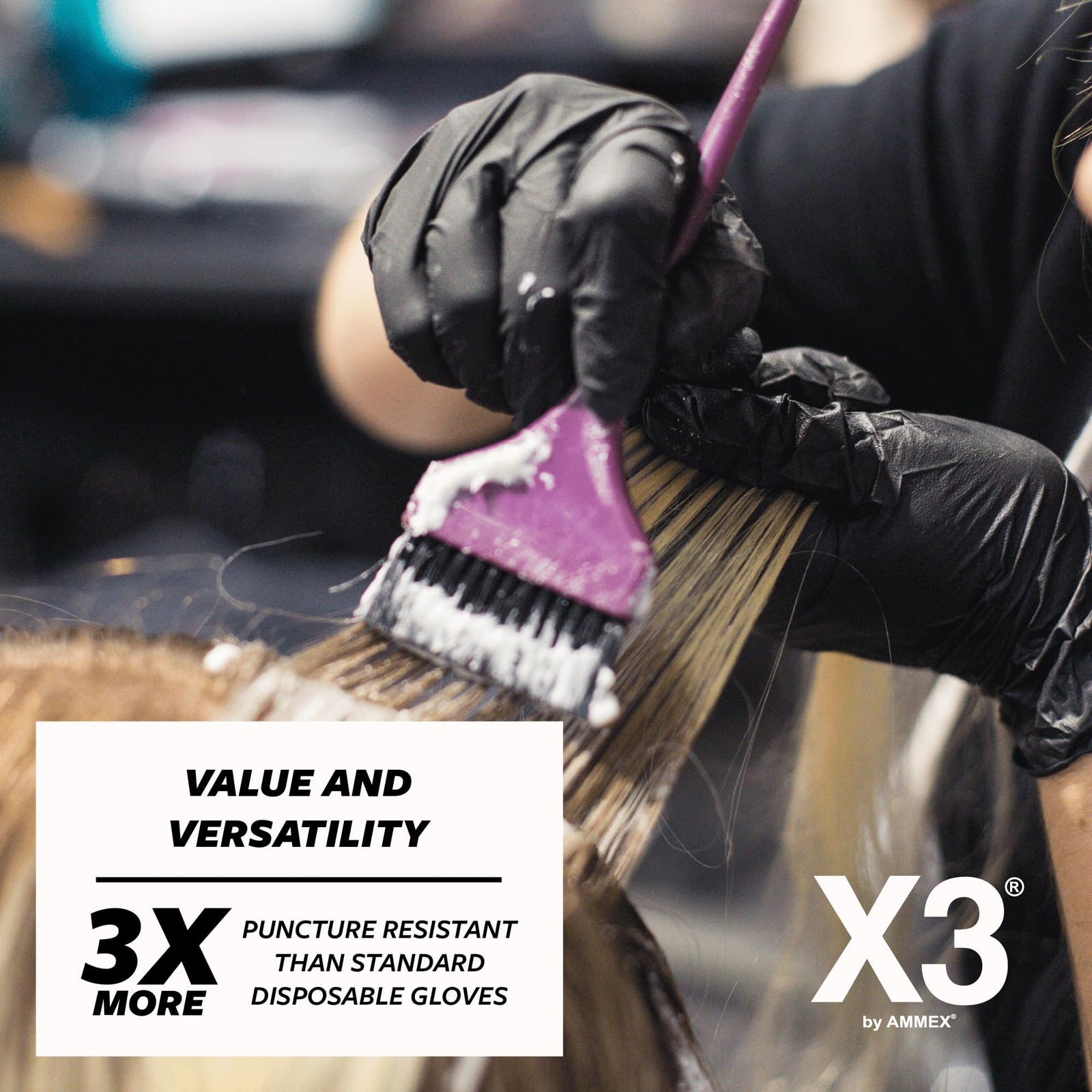 X3 Black Gloves, Disposable, Latex Free, Nitrile, for Cooking, Large,