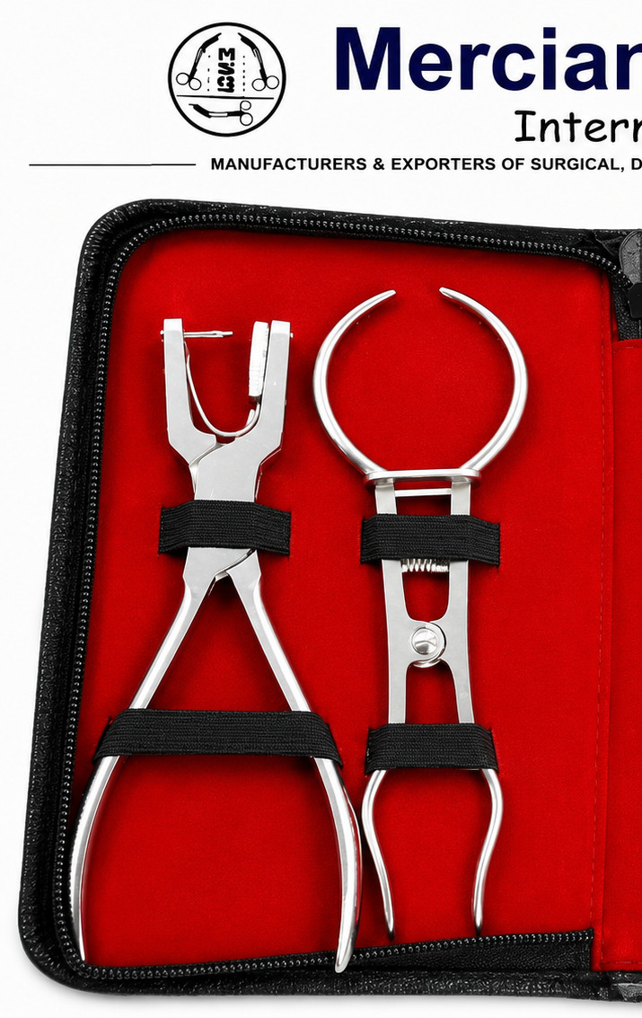 Professional Dental Rubber Dam Kit 12PCS Stainless Steel Frame Punch Clamps Set