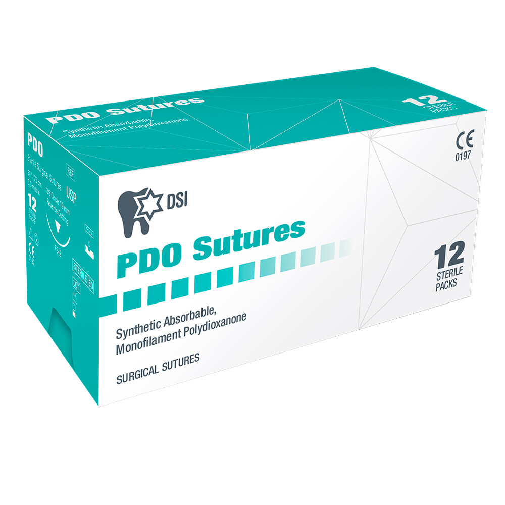 3×12 PDO Surg Suture Polydioxanone Emergency First Aid Home Wound Treating