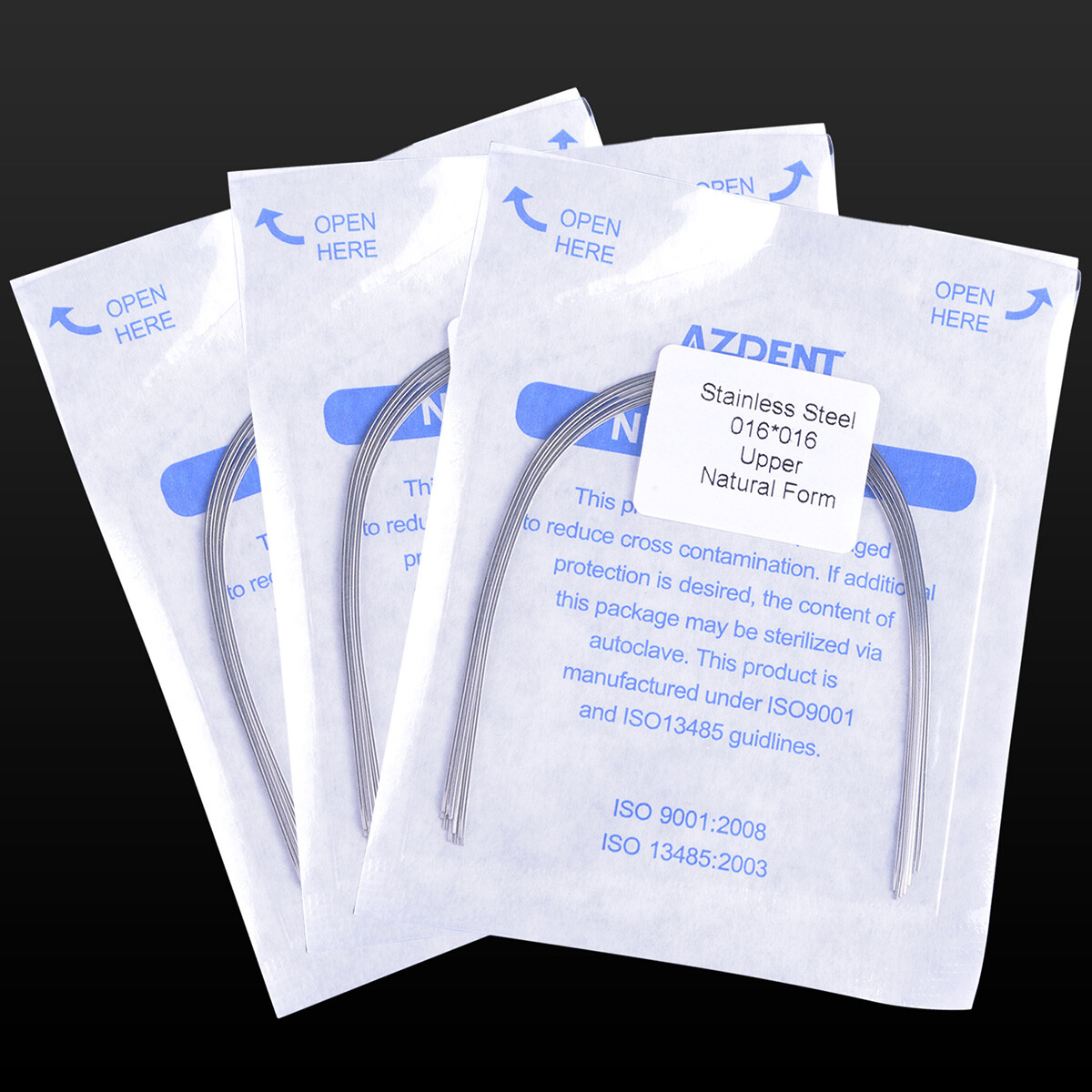Dental Orthodontic Rectangular Arch Wires Natural Form Stainless Steel 10Pcs