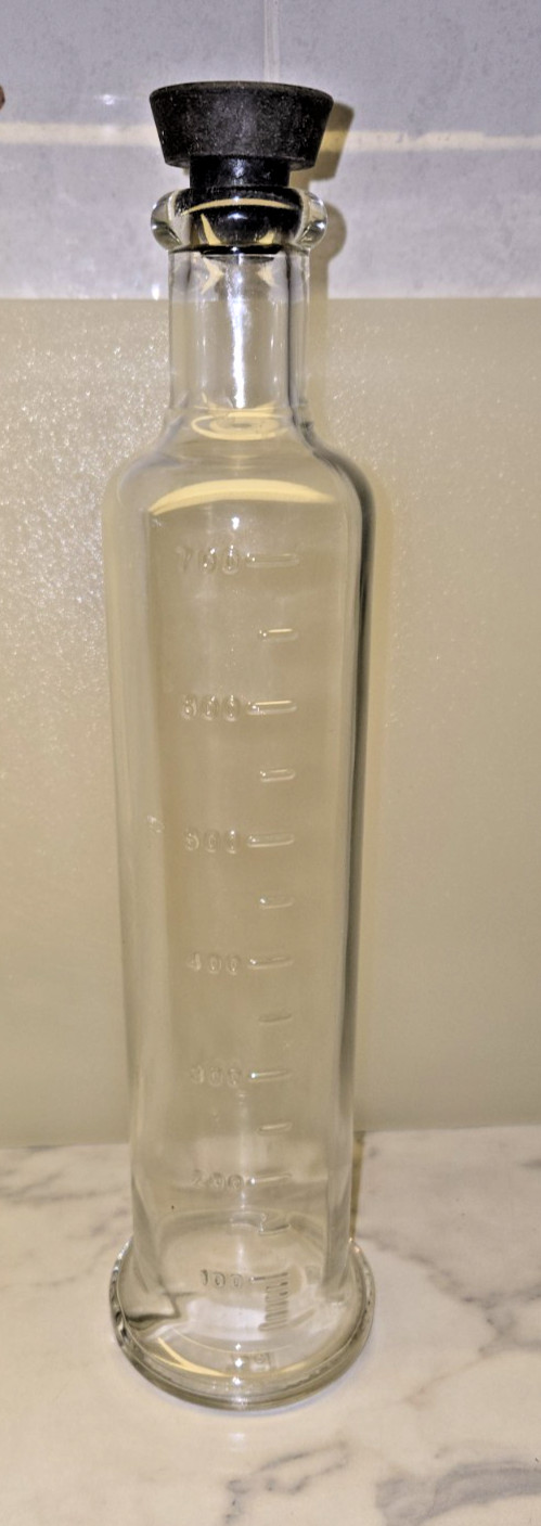 Laboratory Bottle Glass 100-700 ml Distilling Rubber Stopper 3 1/2″Diax13″H