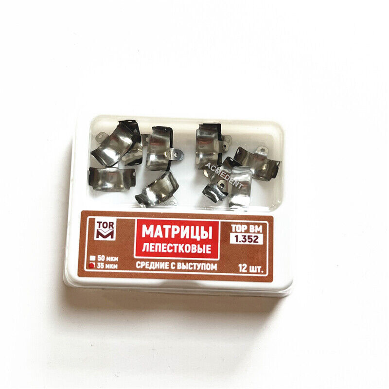 1Box Dental Matrix System Pre-shaped Lug Matrices 1.352 Medium Ledge 5.5 TOR VM
