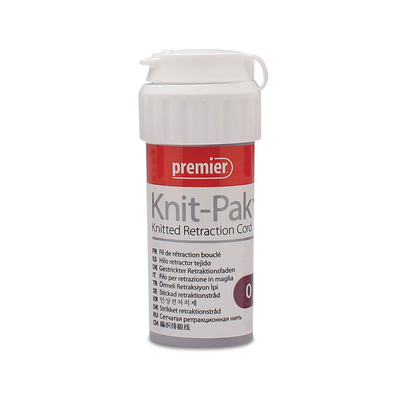 Premier Premier Knit-Pak Size #0 Knitted Plain Retraction Cord, 100′ Cotton