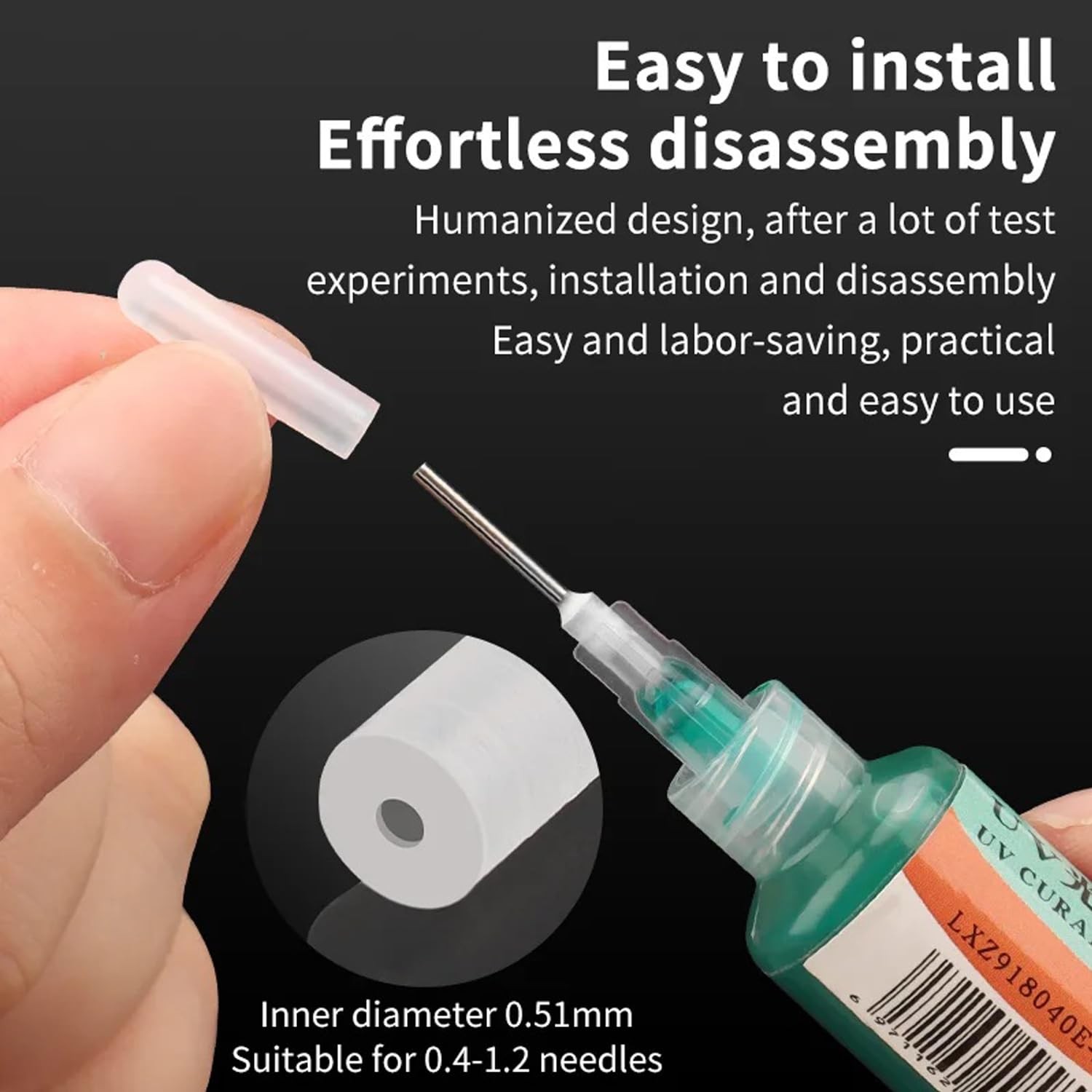 30 Pack Dispensing Needle Cap Cover Blunt Needles Tip Protector Leakproof Rubber