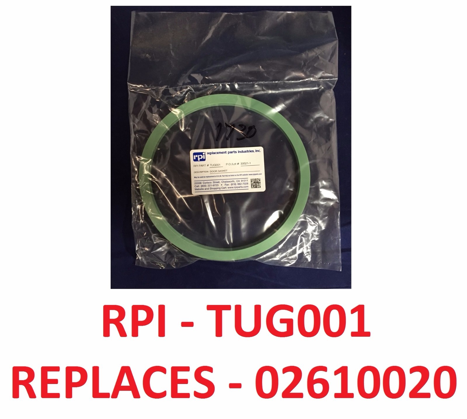 RPI Tuttnauer Type Door Gasket 7″ For Valueclave. 1730 –