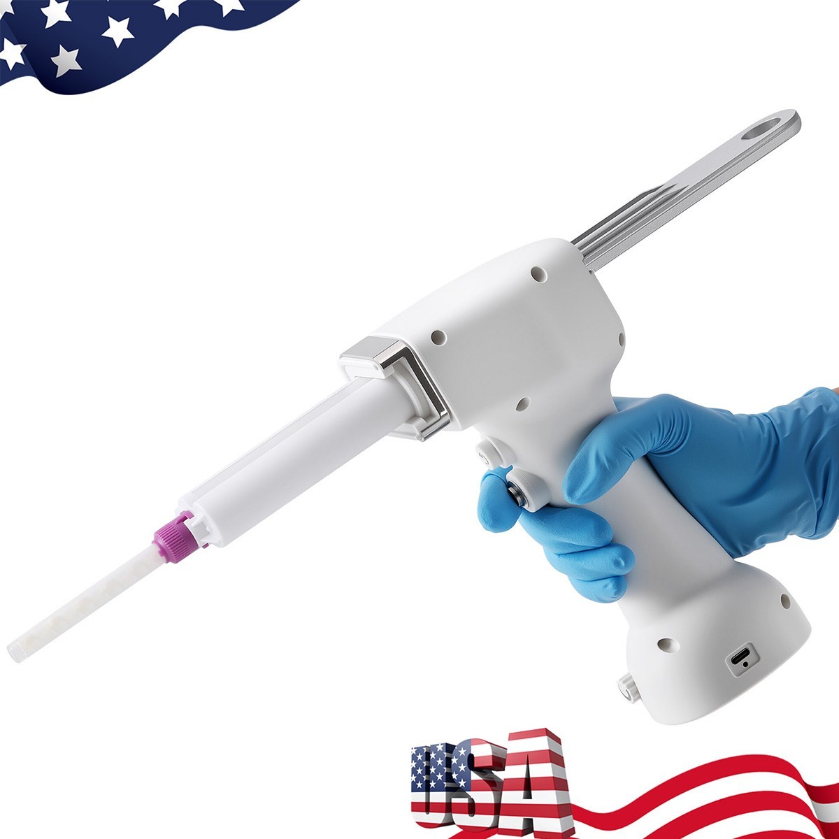 Dental Portable Electric Impression Mixing Dispenser Dispensing Gun 50ml 1:1/2:1