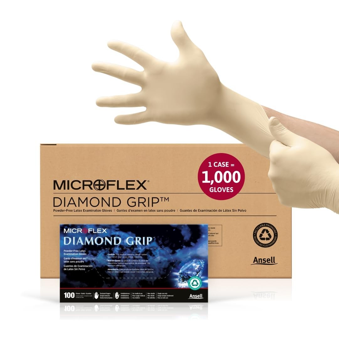 Heavyweight Latex Gloves for Automotive & Healthcare – MICROFLEX Diamond Grip