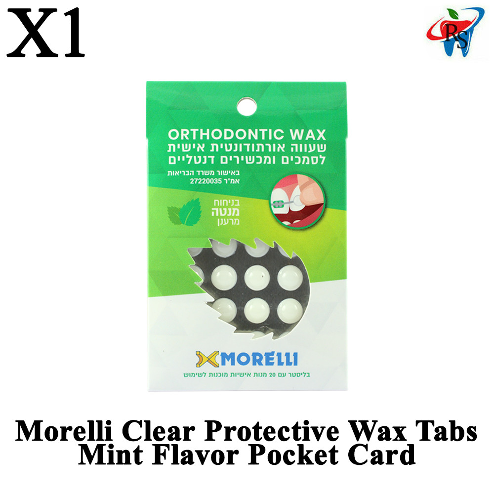 x1 Morelli Clear Protective Wax Tabs Mint Flavor Pocket Card (20 or 200 pcs)