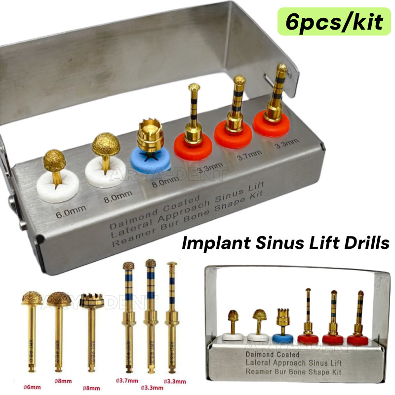 Dental Sinus Lift Membrane Diamond Coated Bur Drills Lateral Approach Reamer Kit