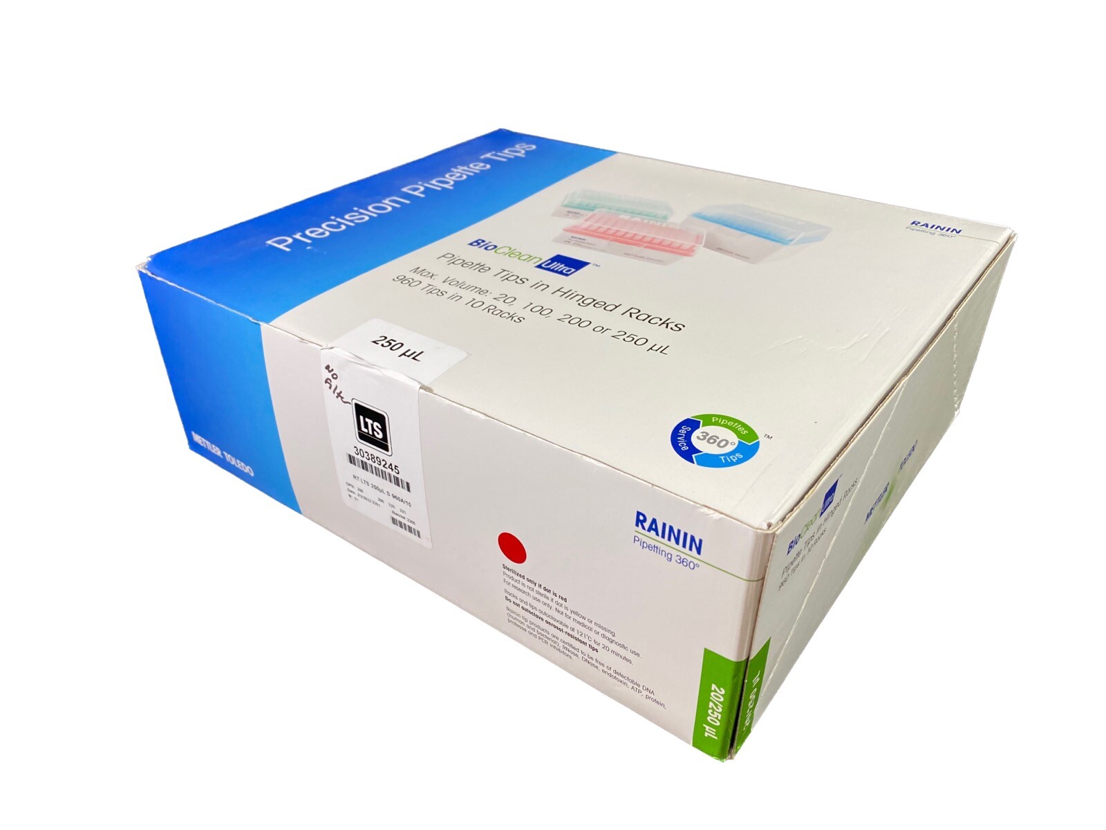 METTLER TOLEDO 250μL Sterile LTS LiteTouch Pipette Tips 30389245 (960/pk)