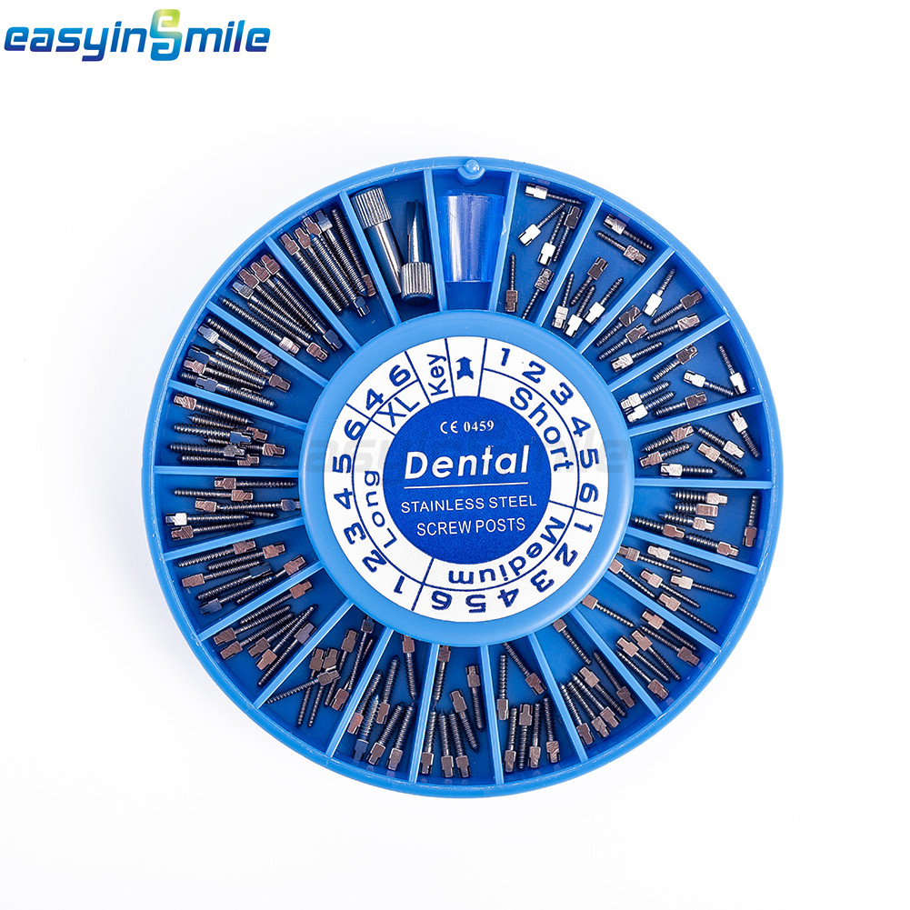 120pc Dental Screw Post Completed Silver/Gold Plated Endo Conical Pin Fiber Post
