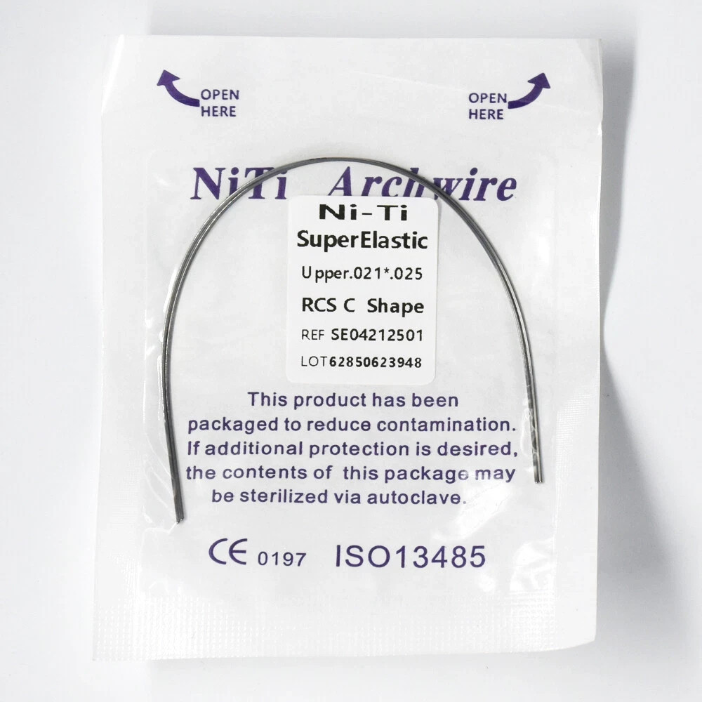 2 Pcs/Pack Ortho Dental Arch Wire Super Elastic Niti Reverse Curve Rectangular