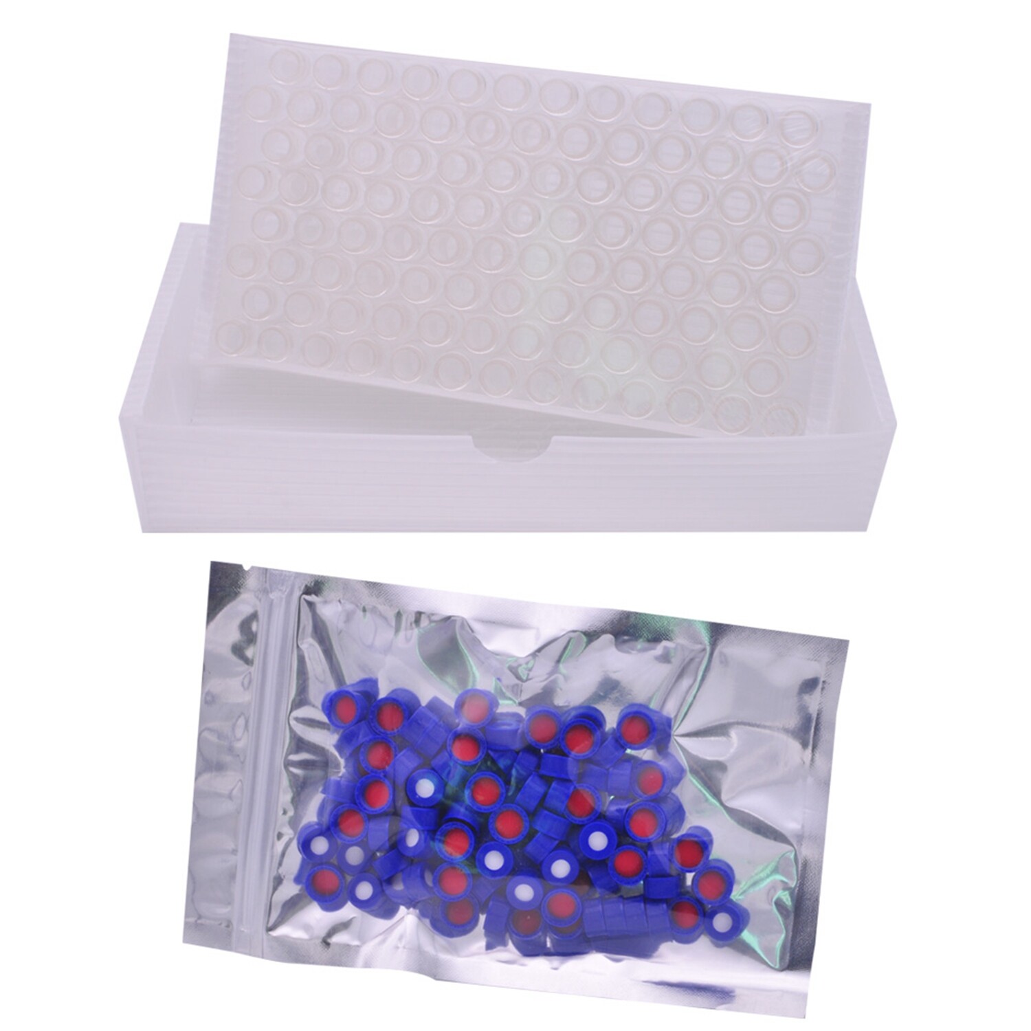 100PCS 2ml 9-425 HPLC Autosampler Vials Glass Bottles and 9mm Screw Caps & Septa