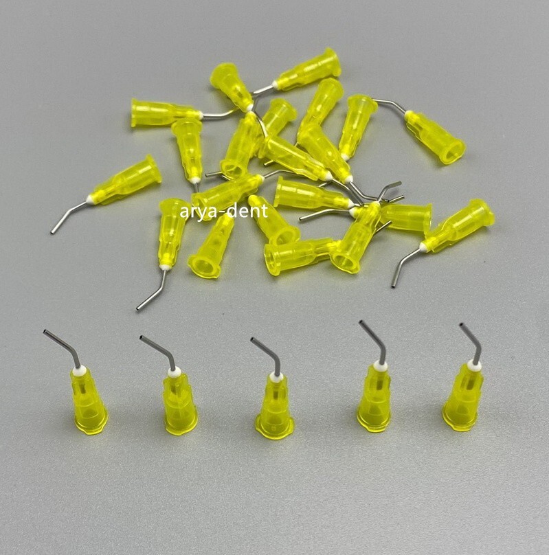 Dental Pre Bent Tip Etchant Needle Tips for Etch Gel Composite Flow Applicator