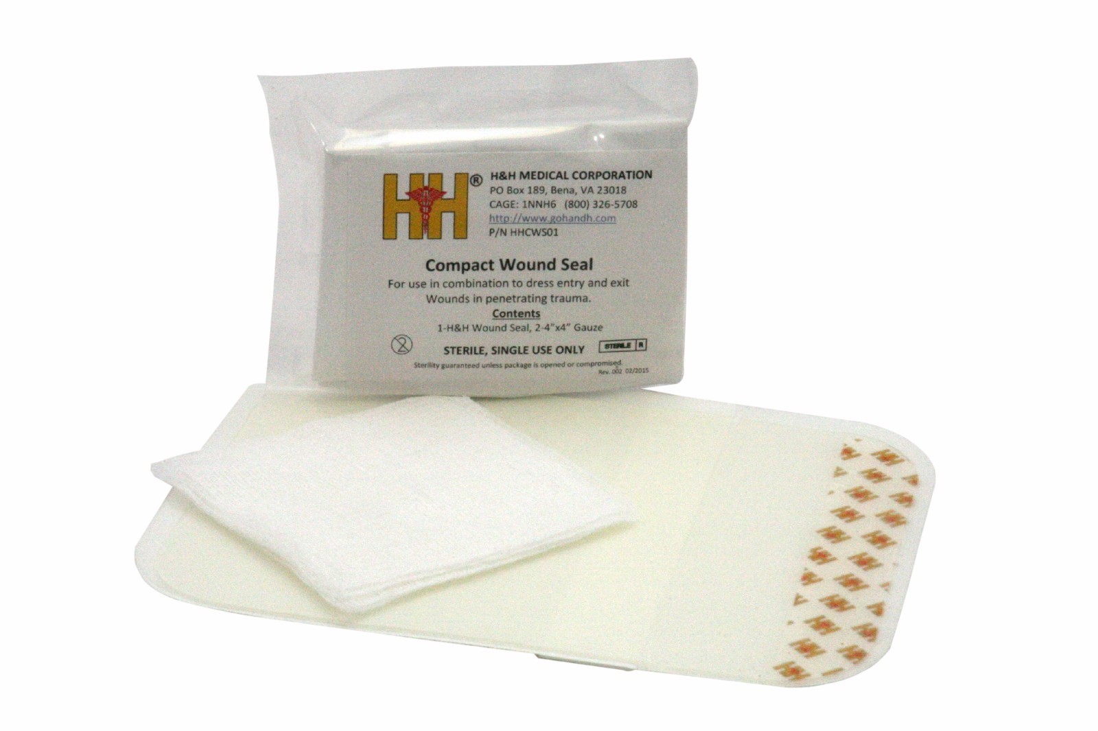 Combat Compact Wound Seal TCCC-Compliant Occlusive Dressing Hydrogel #HHCWS01