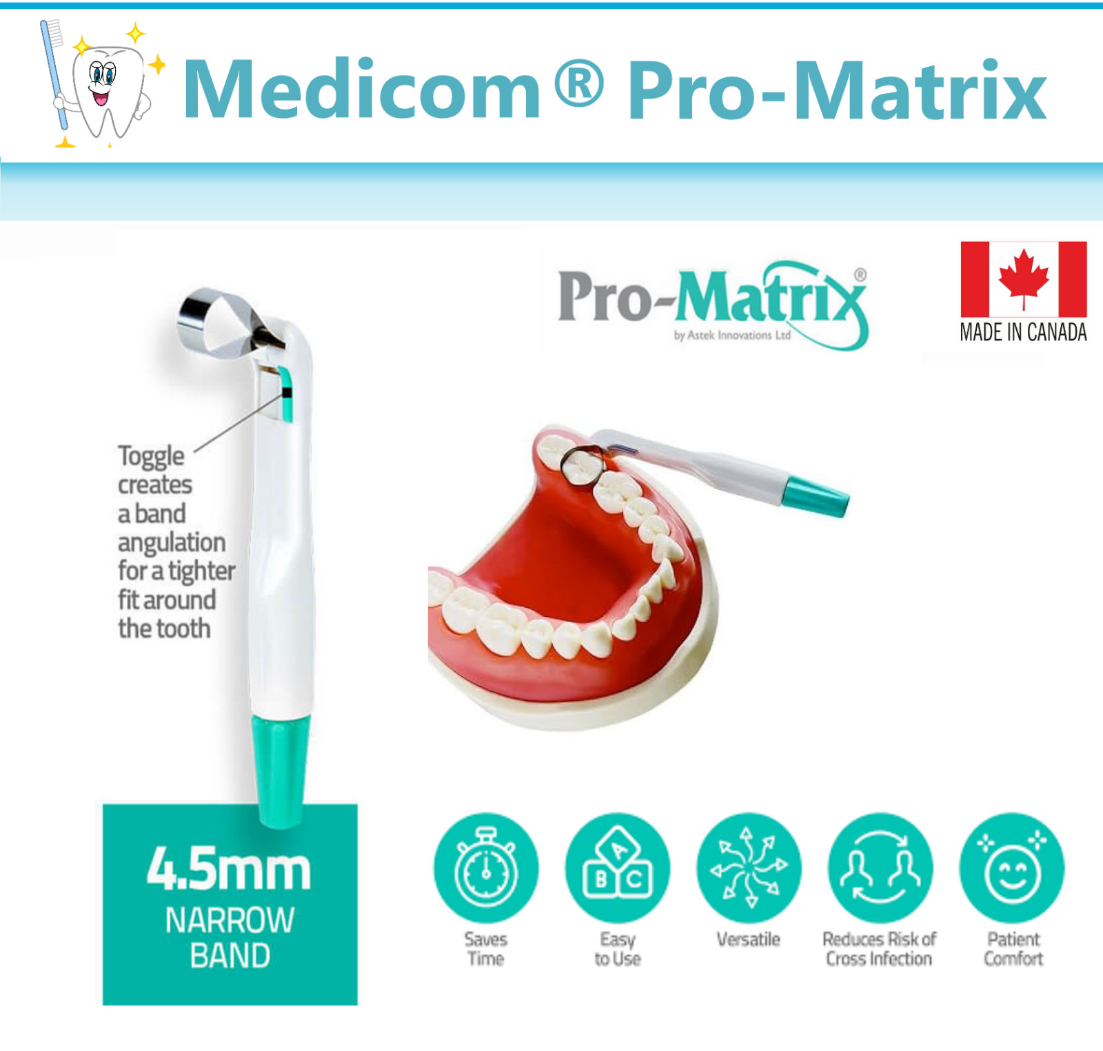 Dental Pro-Matrix Band NARROW 4.5 MM Green Bands, 50/Bx