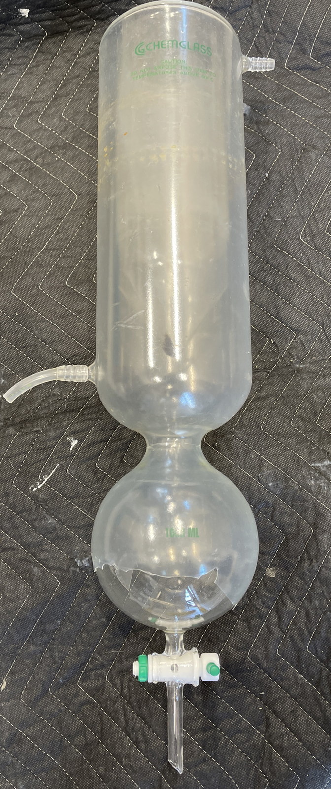 Chemglass Plastic Coat Glass 1000mL Solvent Vapor Vacuum Trap w/ Chem-Drain
