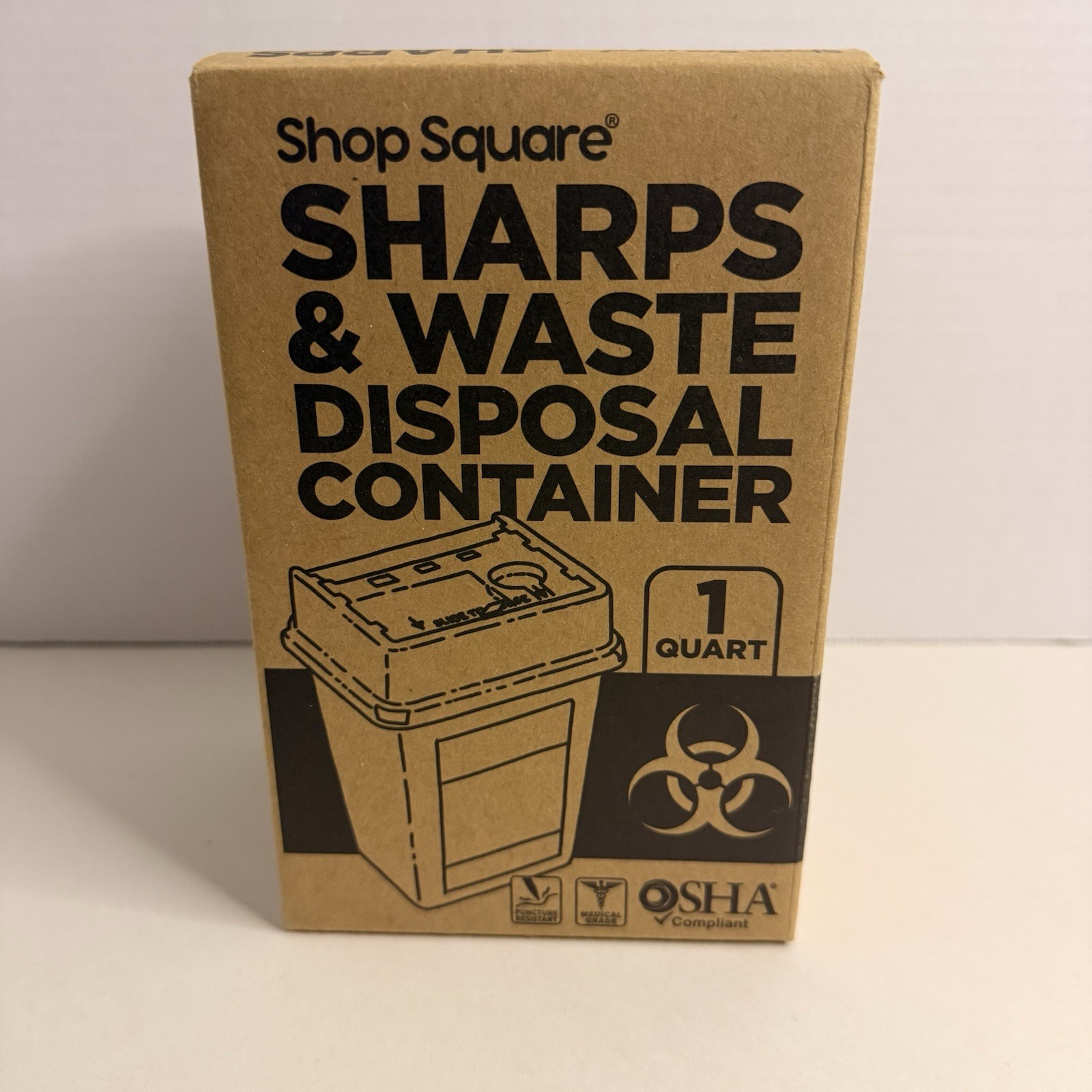 Shop Square Sharps Container 1 Quart Medical Waste Disposal OSHA New