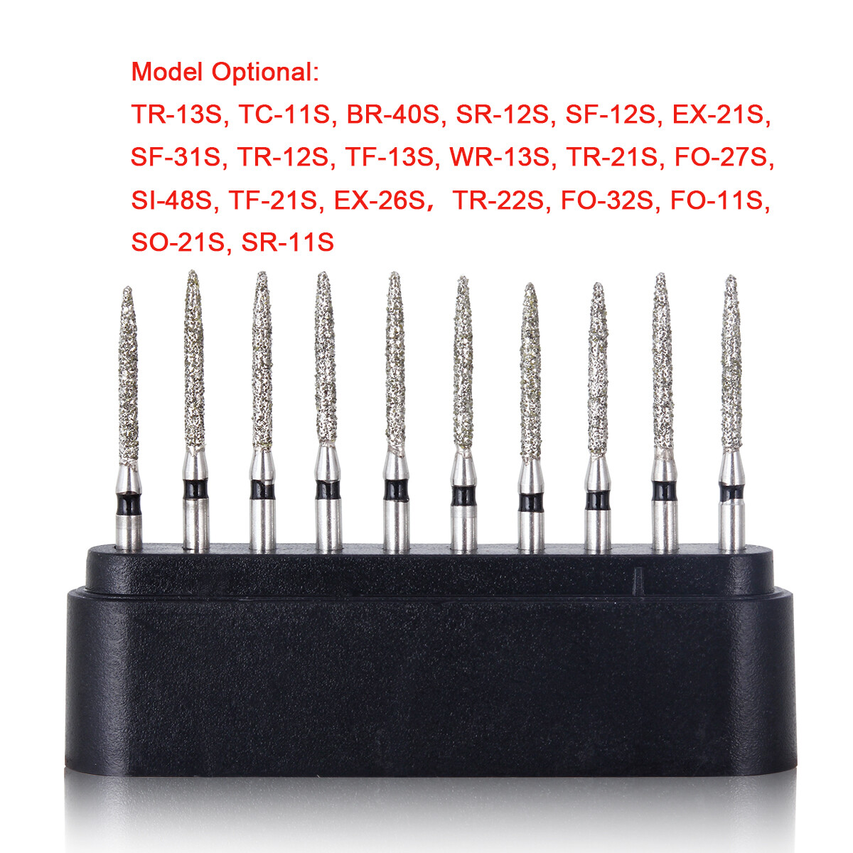 10 PCS Dental Super Coarse Diamond Burs Drills FO-11S for High Speed Handpiece