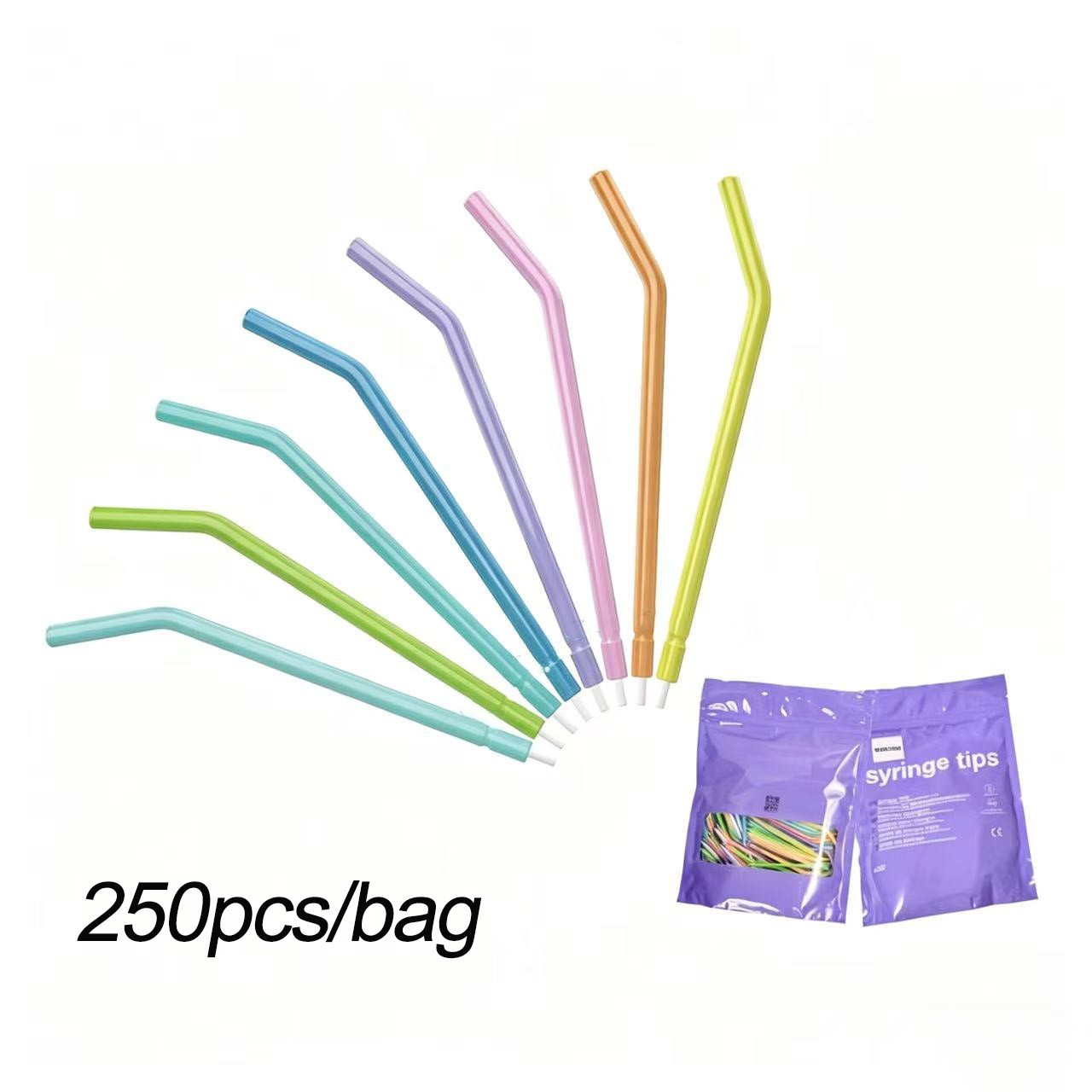 250PCS Dental Disposable Spray Nozzles Tips Colorful for 3-Way Air Water Syringe