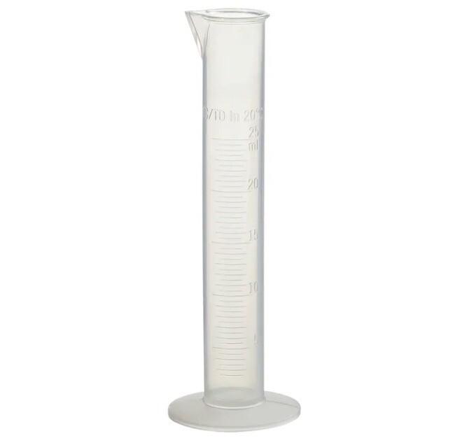 New (Lot of 12) FISHERBRAND 25mL PP Graduated Cylinders TC/TD 03-007-39