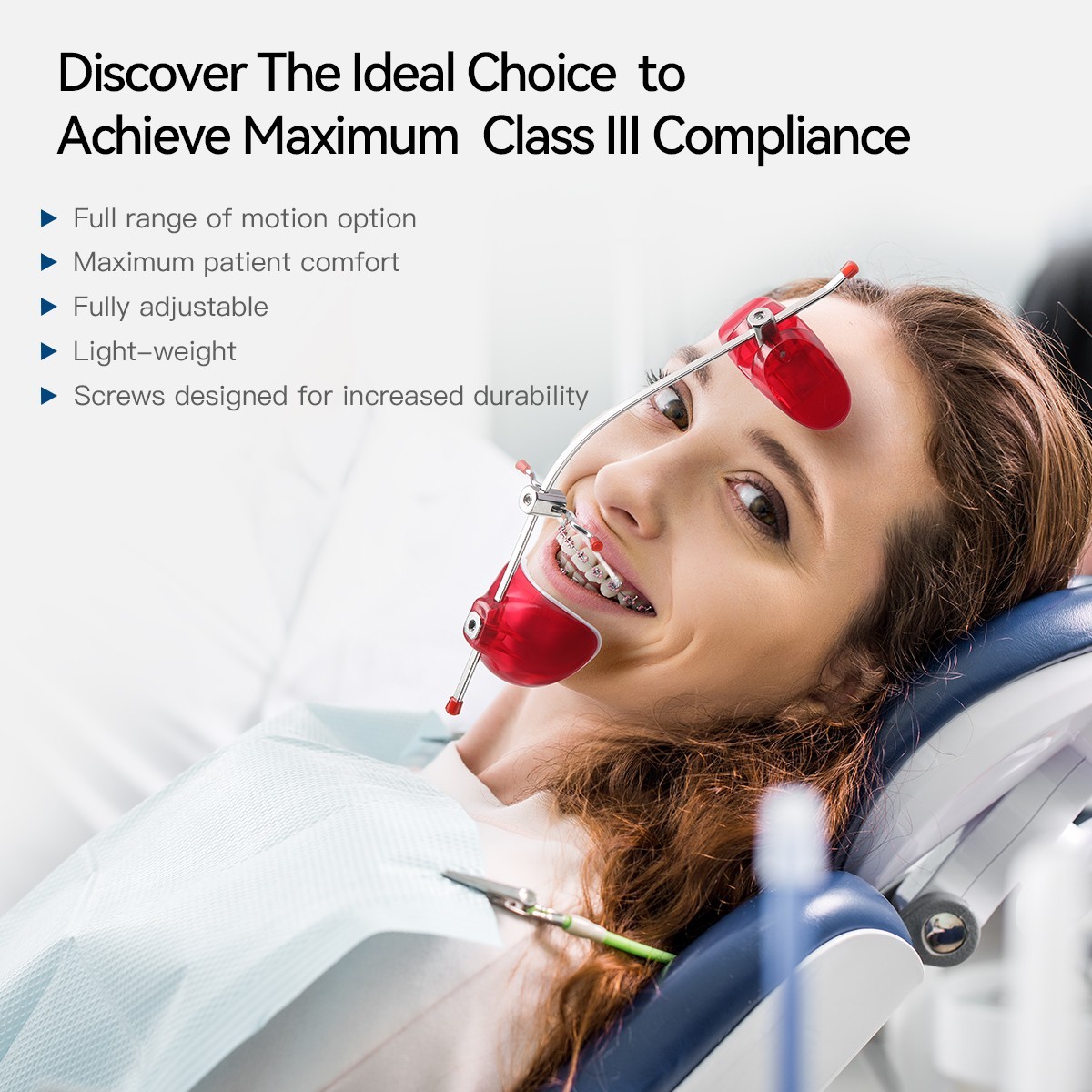 Dental Adjustable Orthodontic Forward Reverse Pull Headgear Facial Mascara
