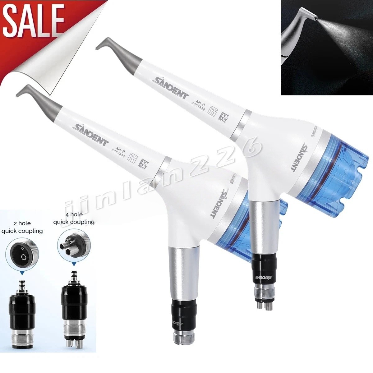 SANDENT Dental Air Polisher Prophy Handpiece AIR-FLOW Handy 4 Hole 2 Hole