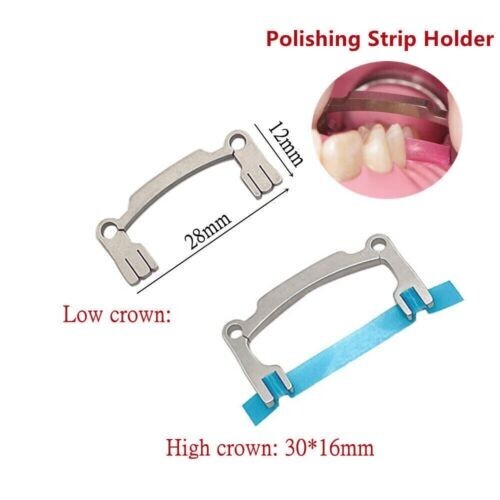 2Pcs Dental Polishing Strip Holder Autoclavable Strips for Low/High Crown