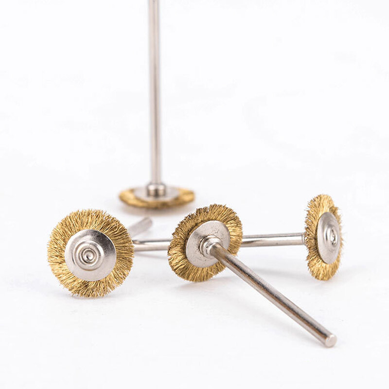 10pcs Copper Wire Brush Polishing Wheel for Dental Lab Rotary Tools 2.35mm Shank