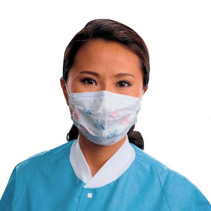 QTY 1000 Halyard Teddy Bear Print Procedure Face Mask So Soft Earloops 47295