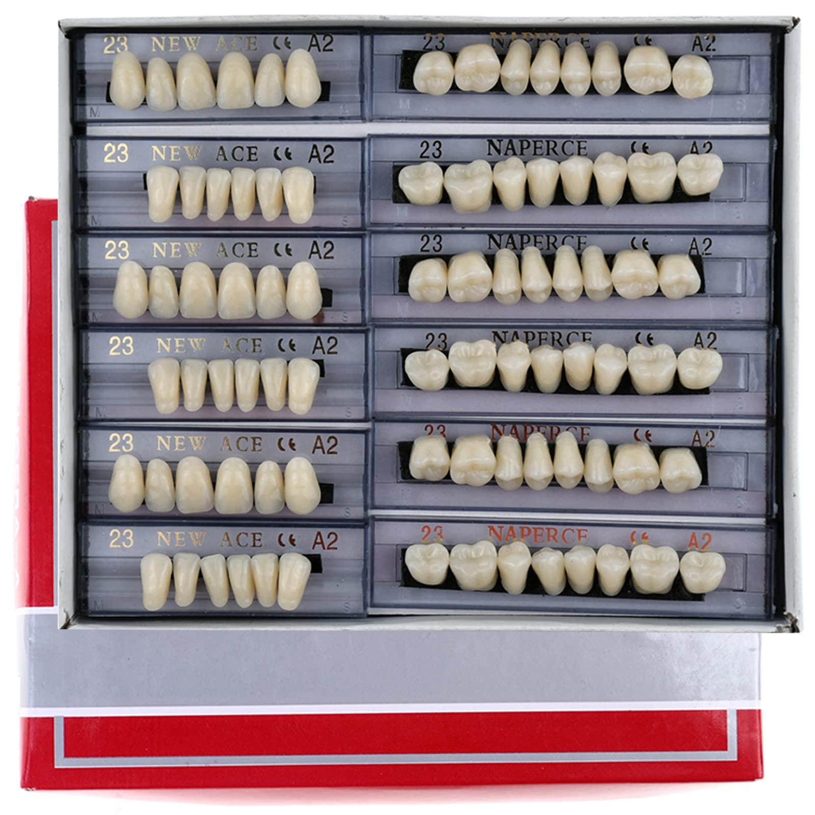 168 Pieces False Teeth Dental Complete Acrylic Resin Denture Teeth, 6 Sets…