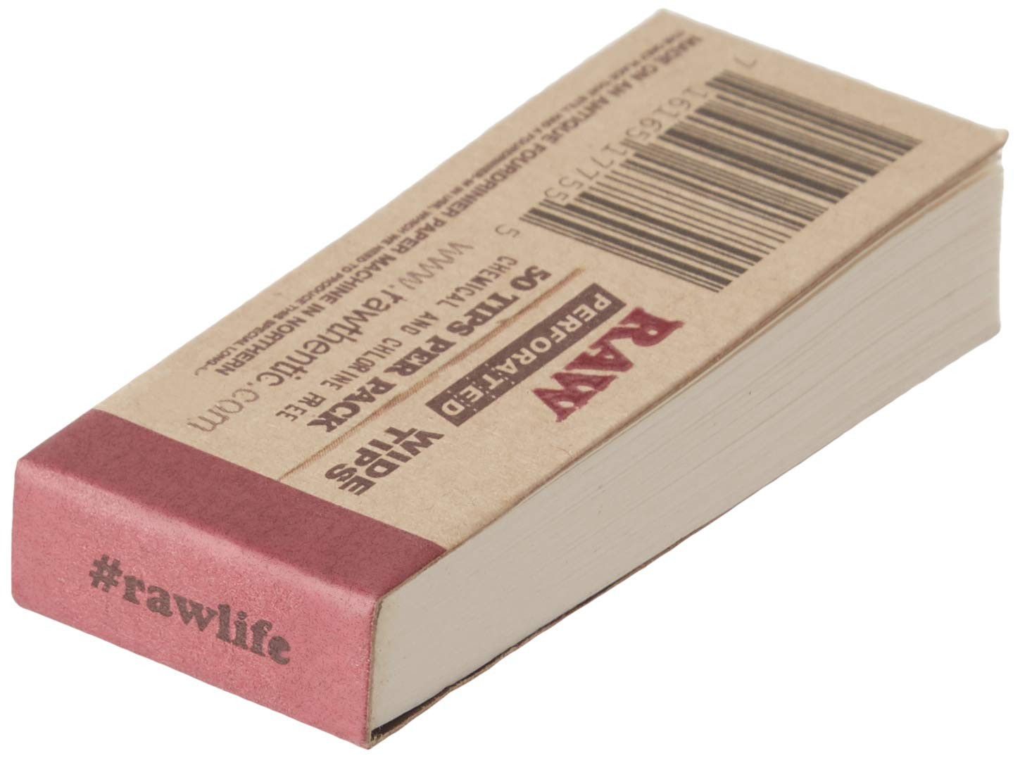 Raw Rolling Papers Perforated Wide Cotton 50 Count (Pack of 10), Yellow