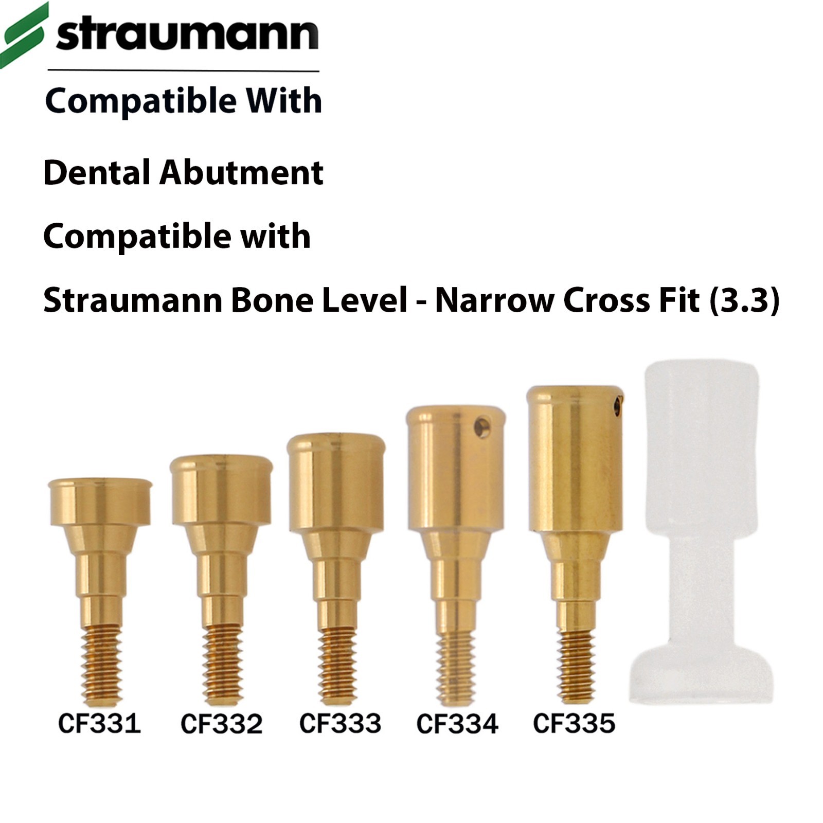 Dental Locator Abutment Compatible STRAUMANN Bone Level NC/RC & Male Caps Kit