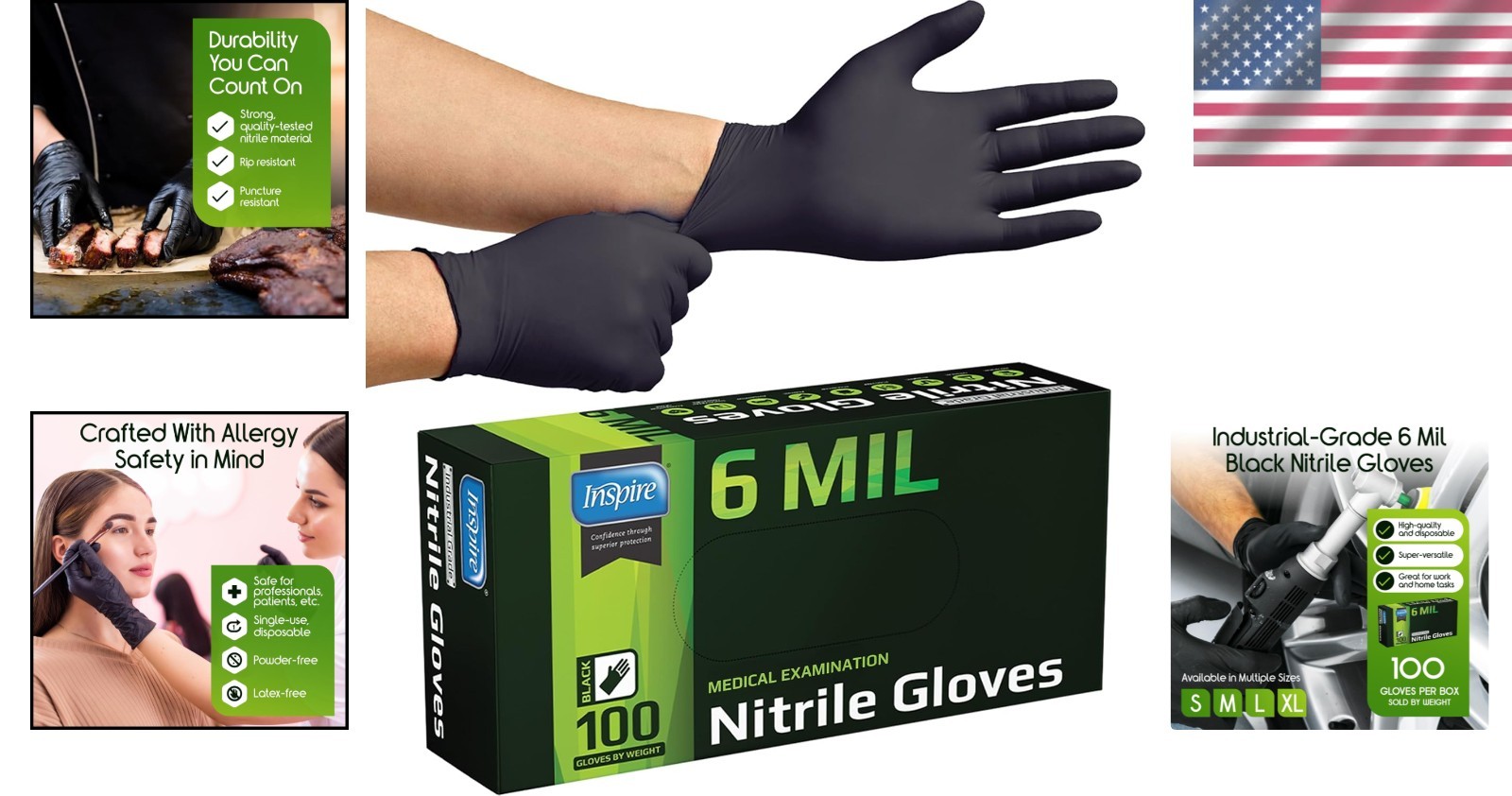 Large Black Nitrile Disposable Gloves 6 Mil – Ideal for Medical & Industrial Use