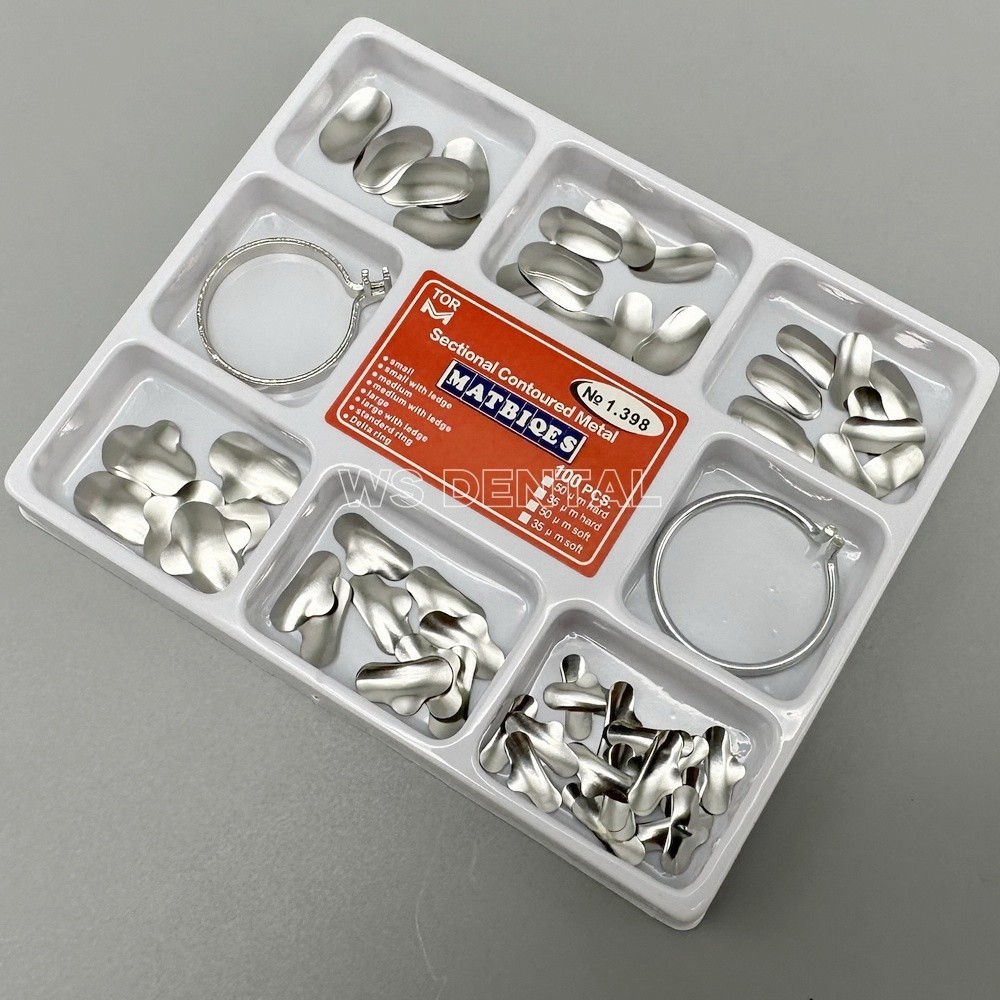 Dental Refill Sectional Contoured Matrices Matrix Delta Ring Clamp Wedges Kit
